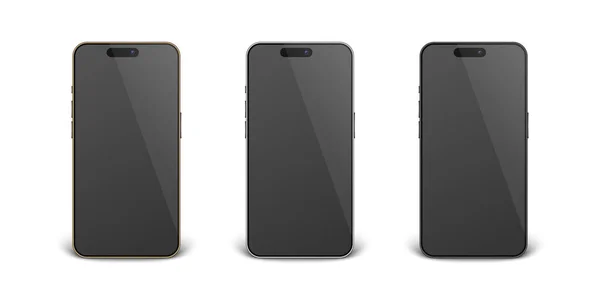 Vector Realistische Gouden Zwart Grijs Staal Moderne Smartphone Design Template — Stockvector