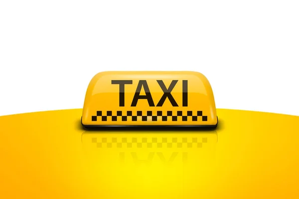 Vector Realistic Taxi Car Roof Sign Icon Set Closeup Roof — 스톡 벡터