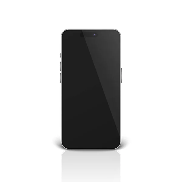 Vector Prata Realista Cromo Aço Moderno Smartphone Design Template Closeup — Vetor de Stock