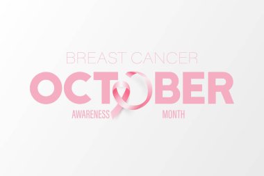 Ekim. Göğüs Kanseri Banner, Kart, Vektör 3 boyutlu Gerçekçi Pembe Kurdeleli Plaket. Meme kanseri Farkındalığı Ay Sembol Kapanışı. Dünya Göğüs Kanseri Günü Konsepti.