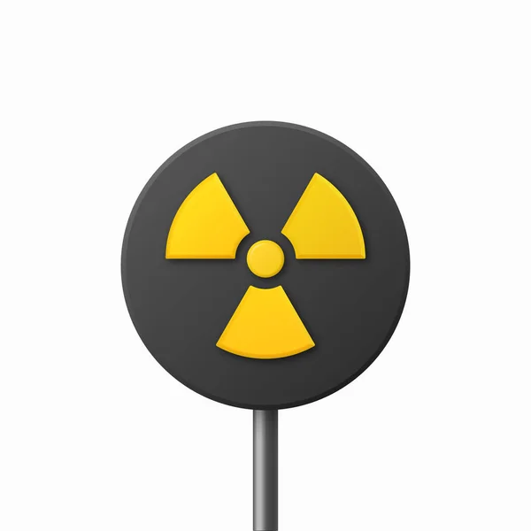 Sárga Vektor Figyelmeztetés Veszély Nukleáris Jelzés Fekete Jelzés Ikon Elkülönítve — Stock Vector