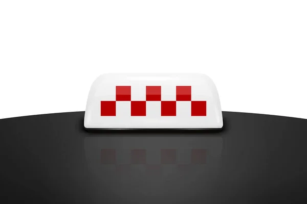 Διάνυσμα Ρεαλιστική Λευκό Και Κόκκινο Ταξί Αυτοκίνητο Roof Sign Icon — Διανυσματικό Αρχείο