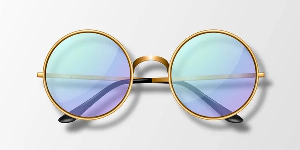 Вектор Glasses Icon Isolated Золотая Рамка Прозрачные Фиолетовые Очки Мужчин — стоковый вектор