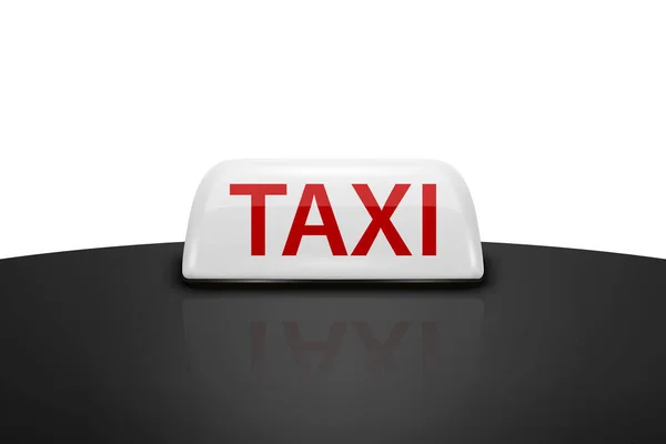 Vector Realistic White Red Taxi Car Roof Sign Icon Closeup — Stock Vector