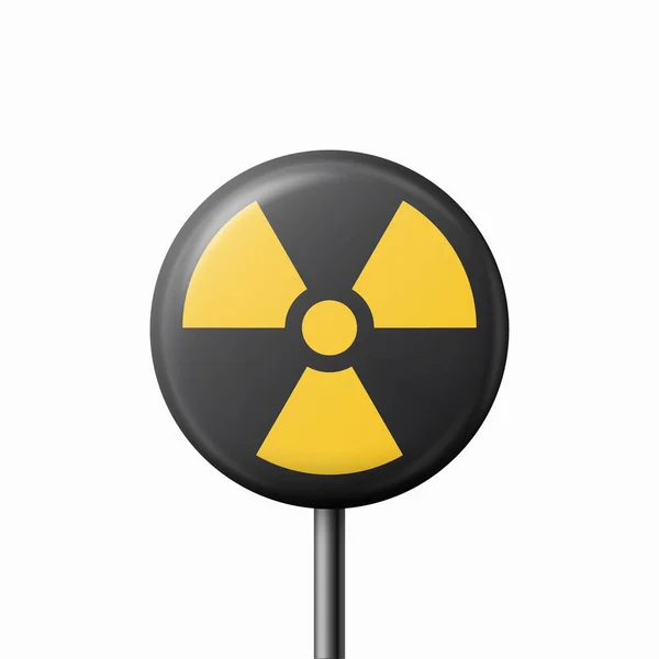 Vektör Sarı Uyarı Tehlike Nükleer Şareti Kara Şaret Zole Edildi — Stok Vektör