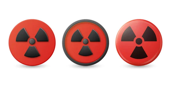 Vektör Kırmızı Uyarı Tehlike Radyasyon Şareti Simgesi Zole Edildi Nükleer — Stok Vektör