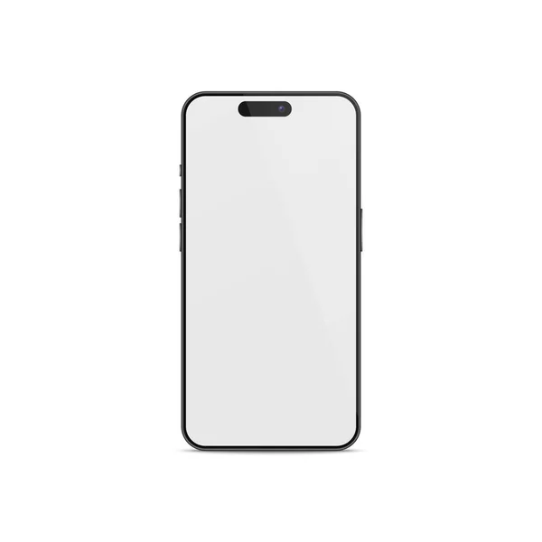 Vector Realista Preto Moderno Smartphone Design Template Closeup Isolado Fundo — Vetor de Stock