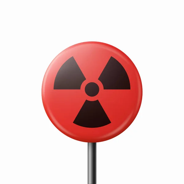 Vektör Kırmızı Uyarı Tehlike Nükleer Şareti Kara Şaret Zole Edildi — Stok Vektör