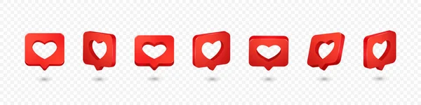 Vector Realistic Social Media Red Icon Set Isoliert Auf Weißem — Stockvektor