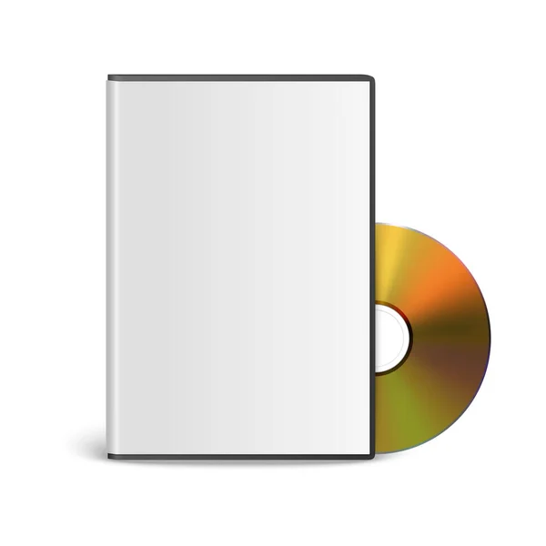 Vector Realistic Golden Dvd Plastic Cover Envelope Case Isolated 패키지 — 스톡 벡터