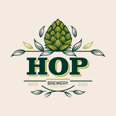 Yeşil El Çizim Çizgi Filmi Zıpla ve Yapraklar ile Vektör Tipografi Tasarımı. Logo için amblem, Yazdır. Etiket Retro, Vintage Style. Outline ile Zıpla.