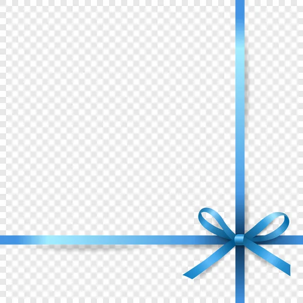 Vector Realistic Blue Gift Ribbon Bow Closeup Isolated 약자이다 Bow — 스톡 벡터