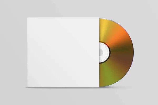 Vector Realistische Gele Dvd Met Papier Plastic Vierkante Dekking Envelop — Stockvector