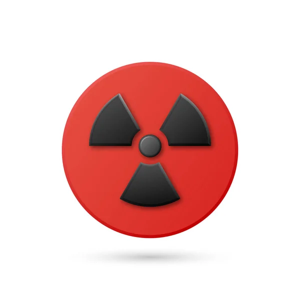 Vektor Reális Forduló Vörös Fekete Figyelmeztetés Veszély Nukleáris Szimbólum Elszigetelt — Stock Vector