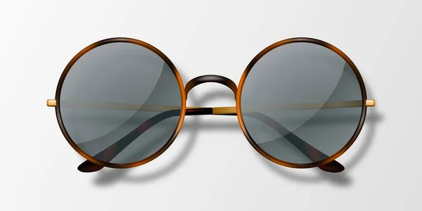 Vektorové Realistické Brýle Kulatým Rámečkem Izolované Leopard Color Frame Transparentní — Stockový vektor