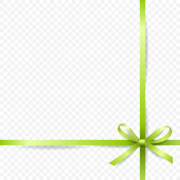 病媒3D现实的绿色礼品带和弓形斗篷隔离 采购产品鞠躬设计模板 生日背景 圣诞礼物 邀请函 礼品盒 假日装饰 — 图库矢量图片