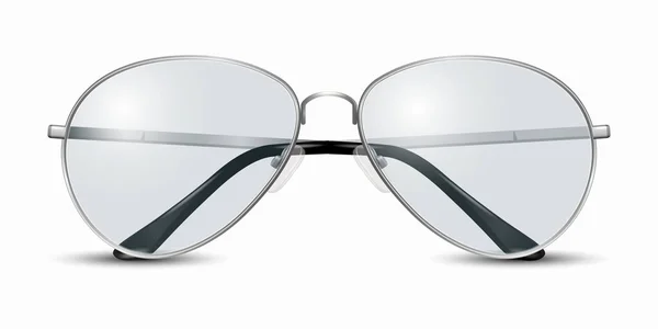 Vector Realistic Modern Unisex Frame Óculos Quadro Cor Metal Prata — Vetor de Stock
