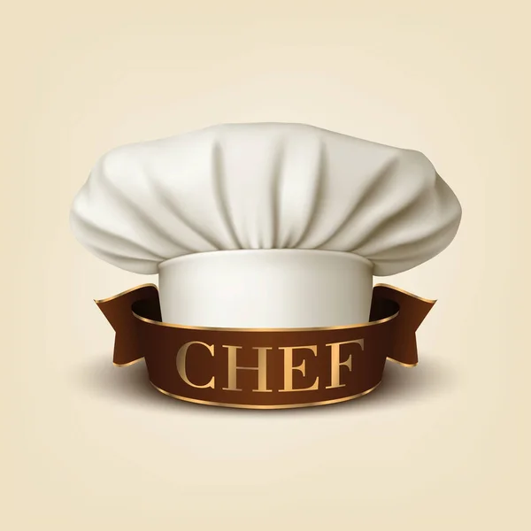 Векторное Знамя Revic White Chef Toque Ribbon Повар Повар Пекарь — стоковый вектор