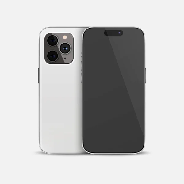 Caso Vector Realista Smartphone Blanco Plantilla Diseño Telefónico Para Mockup — Vector de stock