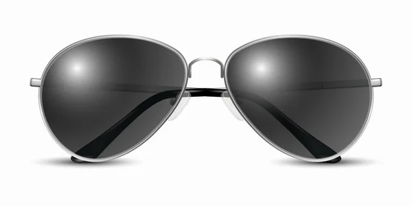 Vector Realistyczne Nowoczesne Okulary Unisex Frame Srebrna Ramka Koloru Czarne — Wektor stockowy