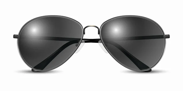 Vektor Realistiska Moderna Unisex Ramglas Svart Färgram Svart Transparenta Solglasögon — Stock vektor