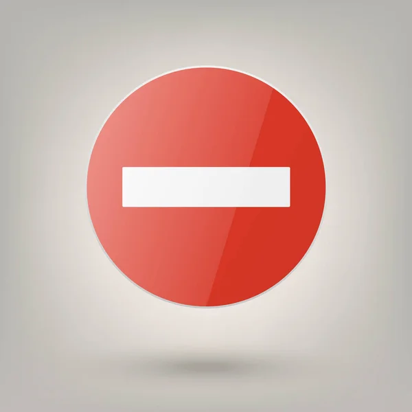 Não Entre Vetor Branco Vermelho Glossy Proibição Stop Sign Aviso —  Vetores de Stock