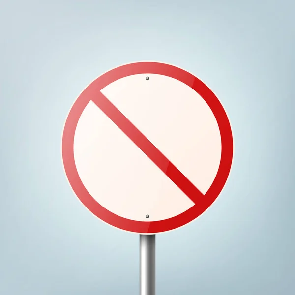 Non Entrare Vettoriale Bianco Rosso Rotondo Lucido Proibizione Stop Cartello — Vettoriale Stock
