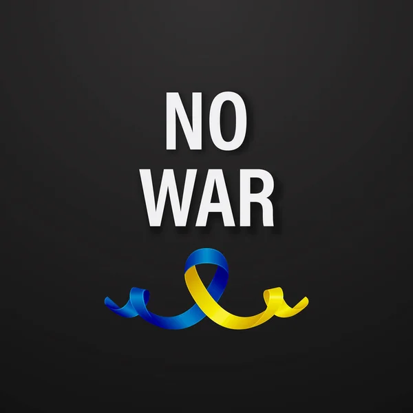 War Ukraine War Call Smbol Peace Blue Yellow Silk Ribbon — Stock Vector