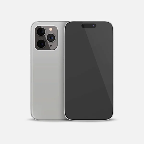 Caso Vector Realista Smartphone Gris Plantilla Diseño Telefónico Para Mockup — Vector de stock