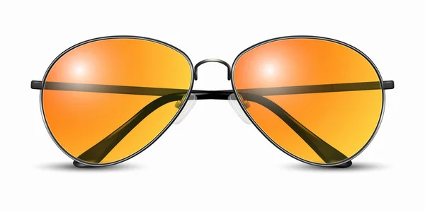 Vector Realistic Modern Unisex Frame Óculos Quadro Cor Preta Laranja — Vetor de Stock