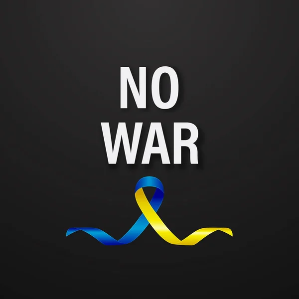 Ukrayna Savaş Yok Mavi Sarı Pek Kurdeleli Barış Smbol Ile — Stok Vektör