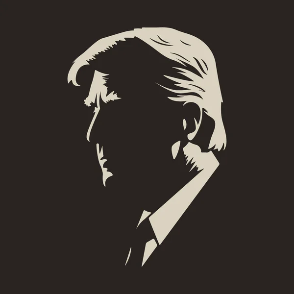 Georgien März 2023 Schwarz Weißes Silhouetten Porträt Von Donald Trump — Stockvektor