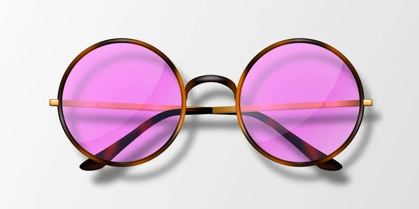 Vector Realistic Modern Unisex Frame Glasses Leopard Color Frame Pink — Stock Vector