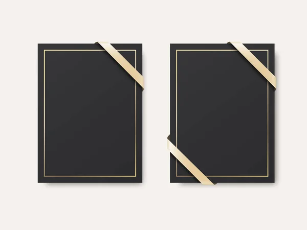 Vektor Vertikální Blank Black Card Brožura Pohlednice Šablona Pro Design — Stockový vektor