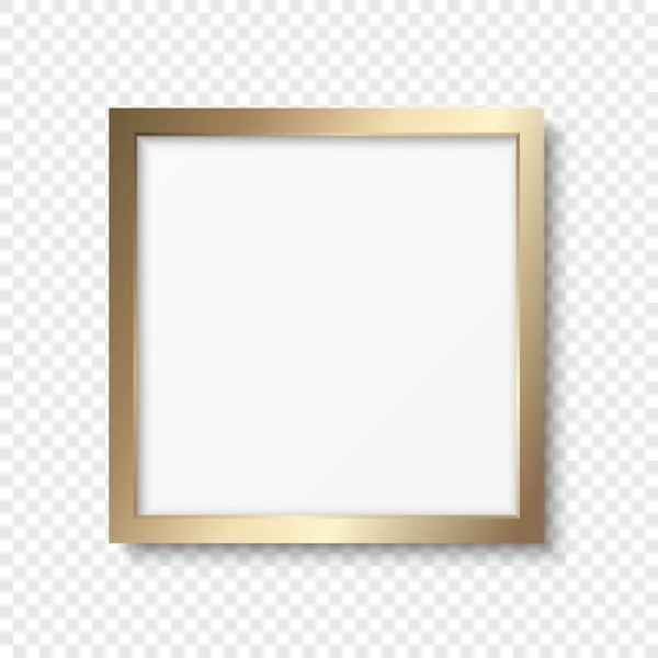 Vektorový Realistický Zlatý Dekorativní Retro Rám Border Icon Closeup Izolovaný — Stockový vektor