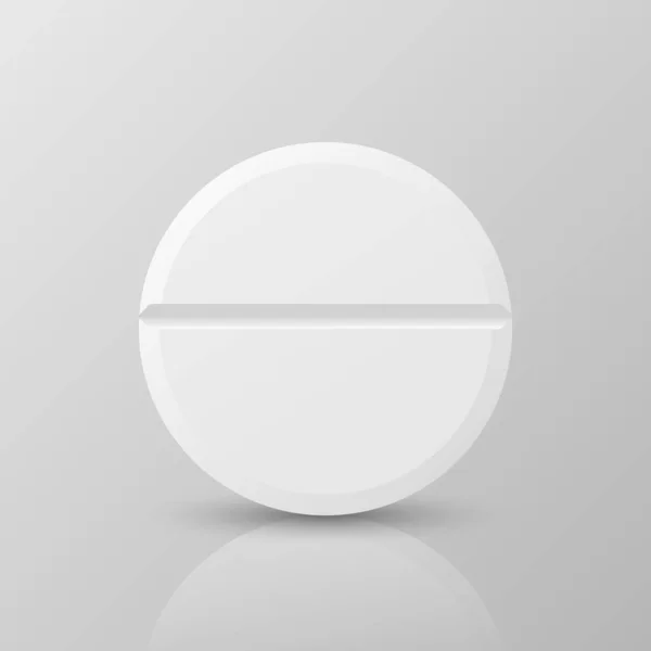Vector Realistic White Pharmaceutical Medical Pille Kapsel Tablet Symbol Nahaufnahme — Stockvektor