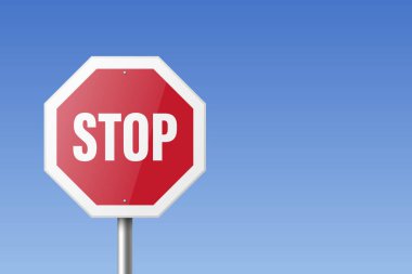 Kes şunu! Vektör Beyaz ve Kırmızı Yuvarlak Parlak Yasaklama Durma İşareti Uyarı, Tehlike İşareti Kapatma Simgesi Kapatma. Tehlikeli Tabaka Tasarımı Yol İşaretinin Şablonu, Ön Görünüm.