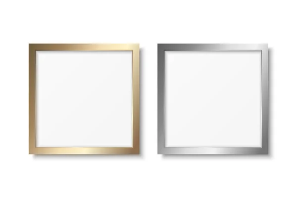 Vektor Realistisk Gul Och Grå Metall Gyllene Silver Färg Dekorativ — Stock vektor