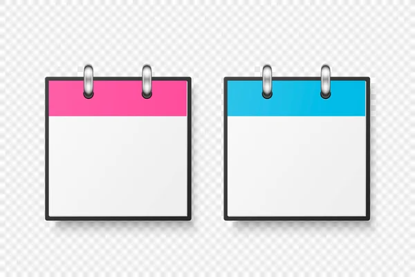 Векторный Набор Revic Paper Classic Simple Blue Pink Calendar Isolated — стоковый вектор