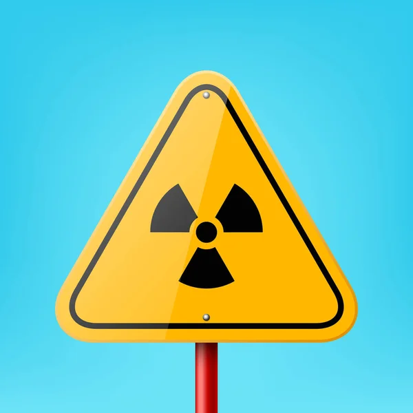 Mavi Arkaplan Radyasyon Şareti Simge Nükleer Uyarı Simgesi Simgesi Kapalı — Stok Vektör