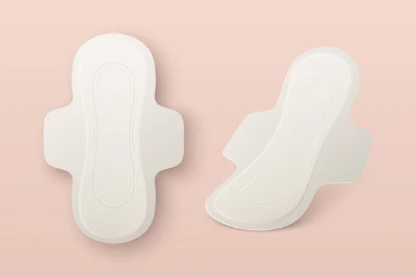 Productos Higiene Menstrual Realista Vectorial Set Iconos Almohadilla Sanitaria Primer — Archivo Imágenes Vectoriales