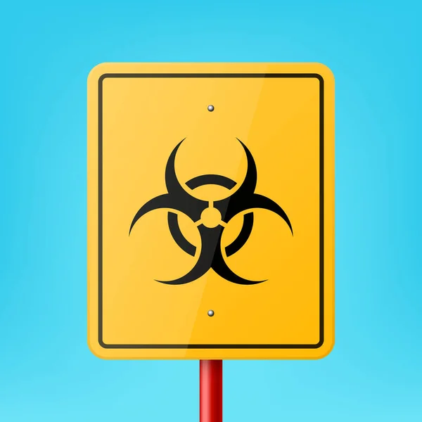 Mavi Arkaplan Biyolojik Tehlike Radyasyon Şareti Simge Nükleer Uyarı Sembol — Stok Vektör