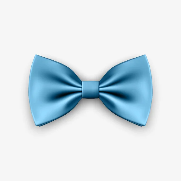 ベクトル3Dリアルな青の弓タイアイコンの閉鎖白の背景に隔離された 絹の光沢のある蝶ネクタイ 紳士タイ モックアップ デザインテンプレート 人のための弓タイ メンズファッション 父の日の休日 — ストックベクタ