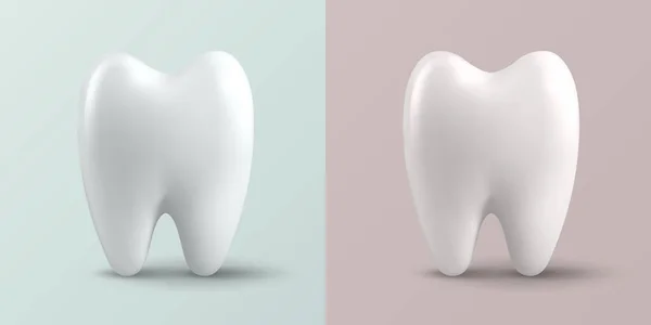 Vektor Realistisk Tand Dental Inspektion Banner Plackard Tandikonen Närbild Medicinsk — Stock vektor