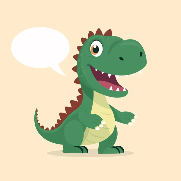 Vector Lindo Tipo Bebé Niño Sonriendo Dinosaurio Dibujos Animados Feliz — Vector de stock