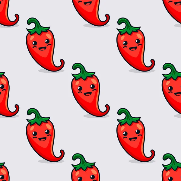 Векторная Паштета Шарлоткой Смешным Red Hot Chili Pepper Стиль Кавайи — стоковый вектор