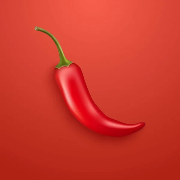 Vector Realistic Red Whole Fresh Hot Chili Pepper Closeup Гострий — стоковий вектор