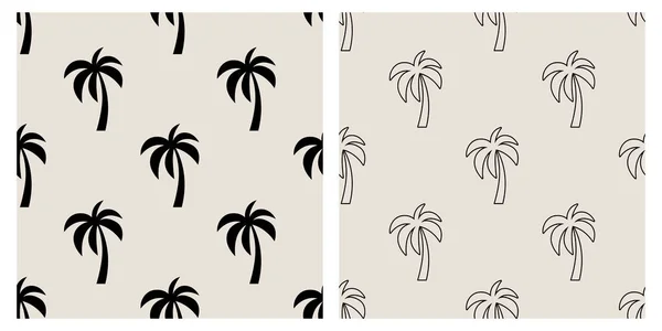 Vector Naadloos Patroon Met Palmbomen Palm Tree Design Template Print — Stockvector