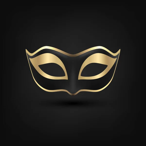 Máscara Vectorial Carnaval Vintage Primer Plano Sobre Fondo Negro Máscaras — Vector de stock