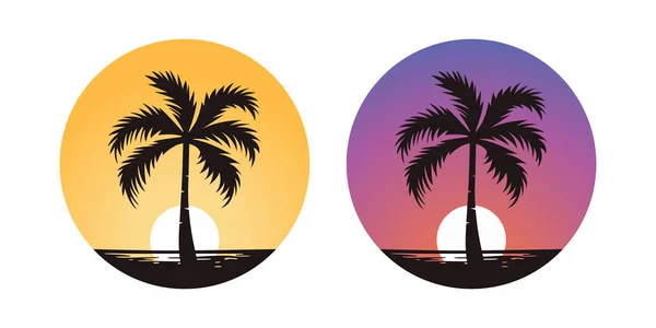 Vector Palm Trees Palm Tree Icon Set Isolated Palm Silhouettes — Stock Vector